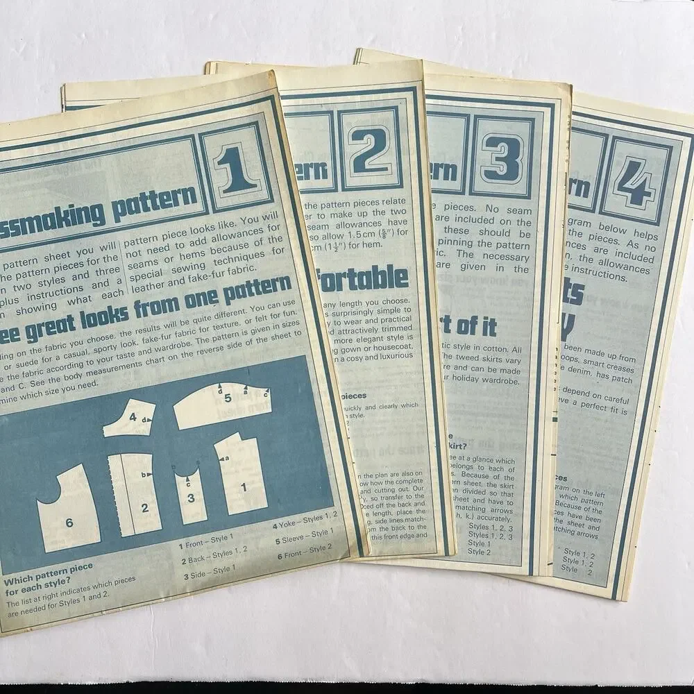 Vintage Designer Sewing Patterns Uncut Lot Of 4 Dresses Skirts Pants 70s
